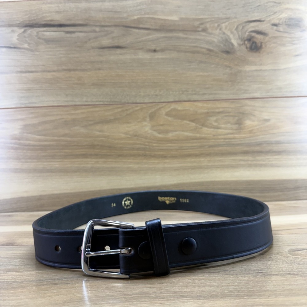 Boston USA Made Mens Belt 34 Black Leather Rugged Work Casual 6582 Everyday
